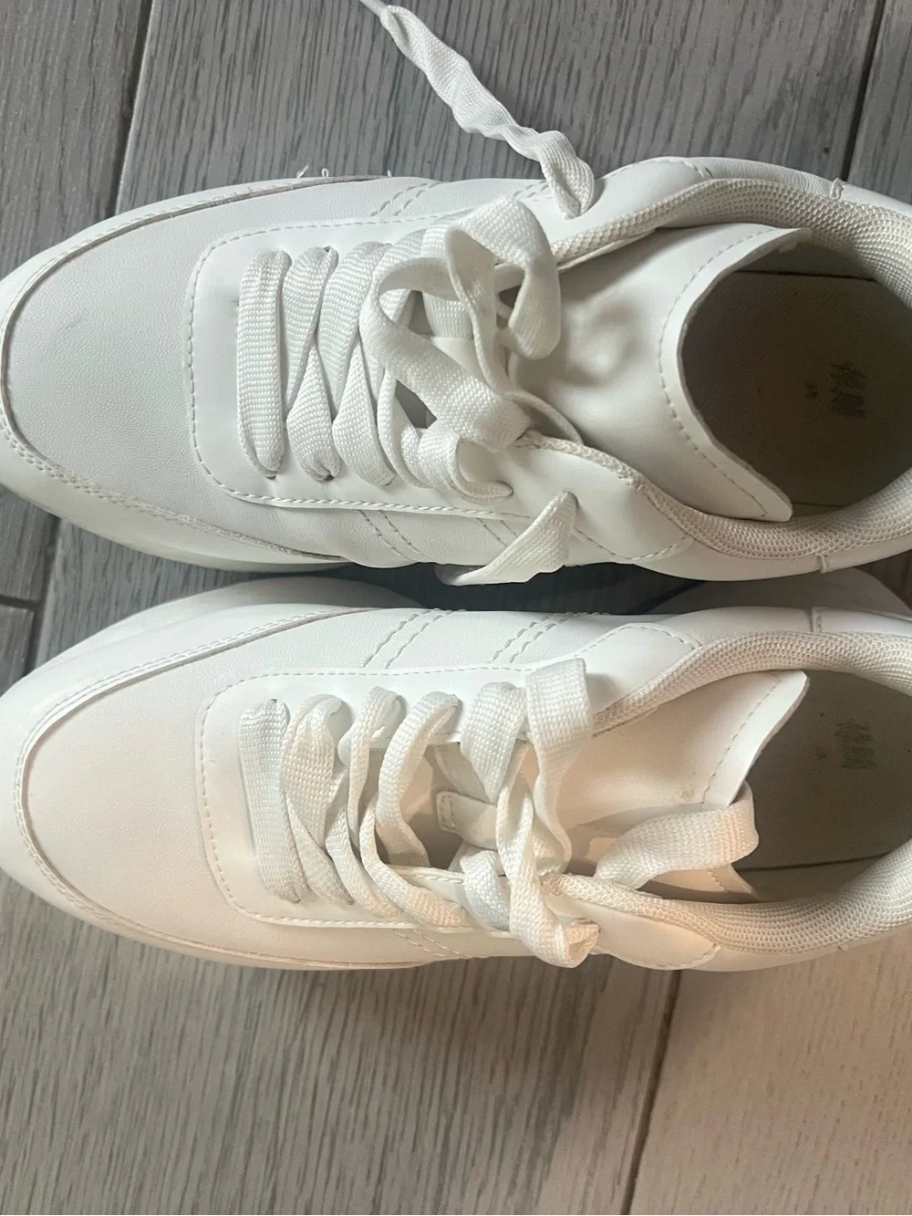 White Platform Women's Lace-Up Sneakers